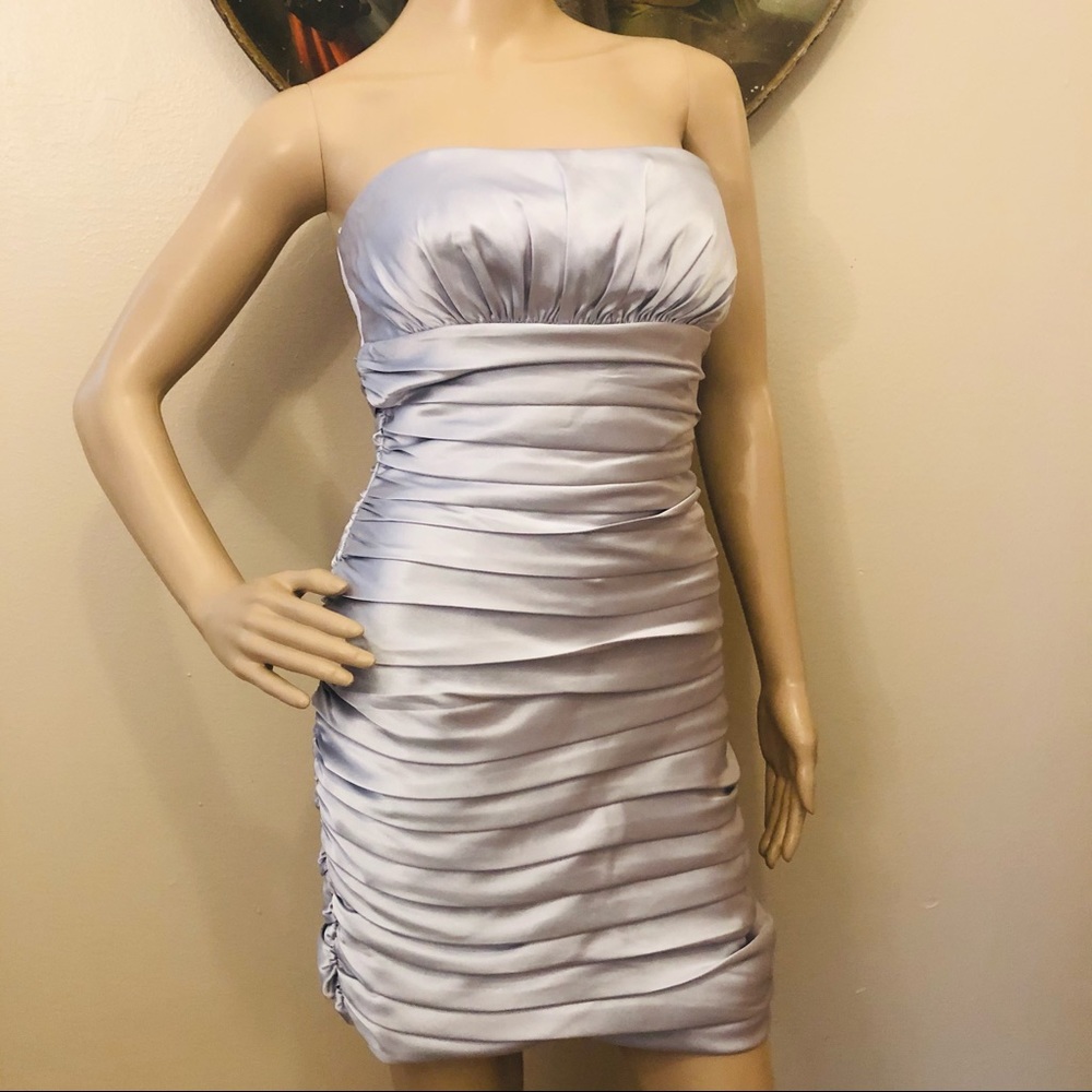 Aspeed Short Strapless Silver Formal Dress - Sz S